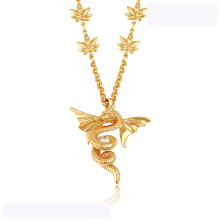 43313 haute qualité collier de mode xuping or 18K couleur luxueux collier de mode forme dragon volant
